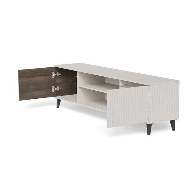 RANDOM 2 RTV-K TV stand with fireplace 180 cm, cashmere / walnut / black 6