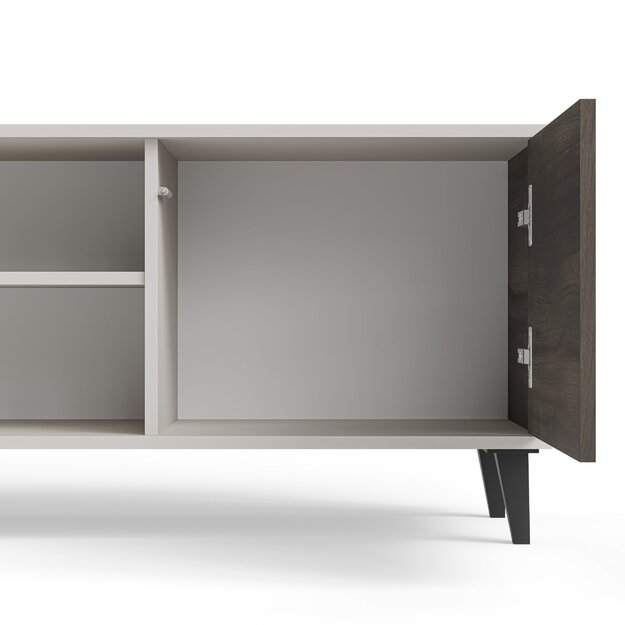 RANDOM 2 RTV-K TV stand with fireplace 180 cm, cashmere / walnut / black 13