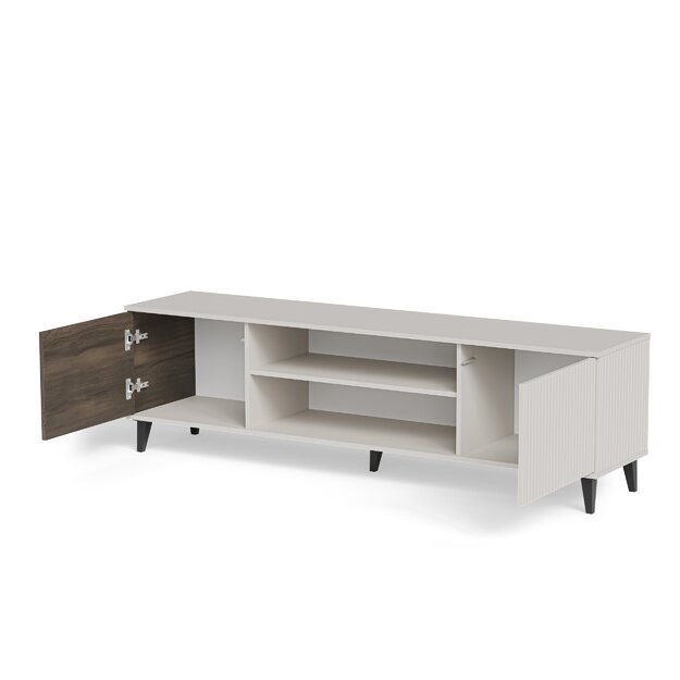 RANDOM 2 RTV-K TV stand with fireplace 180 cm, cashmere / walnut / black 29