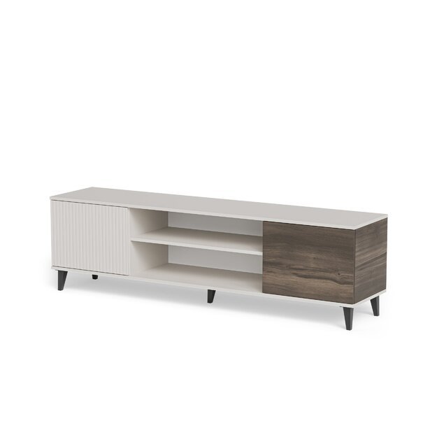 RANDOM 2 RTV-K TV stand with fireplace 180 cm, cashmere / walnut / black 28