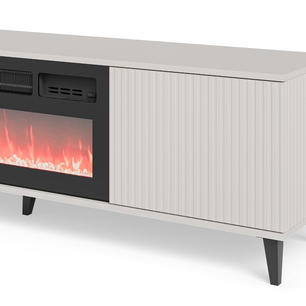 RANDOM 2 RTV-K TV stand with fireplace 180 cm, cashmere / walnut / black 12