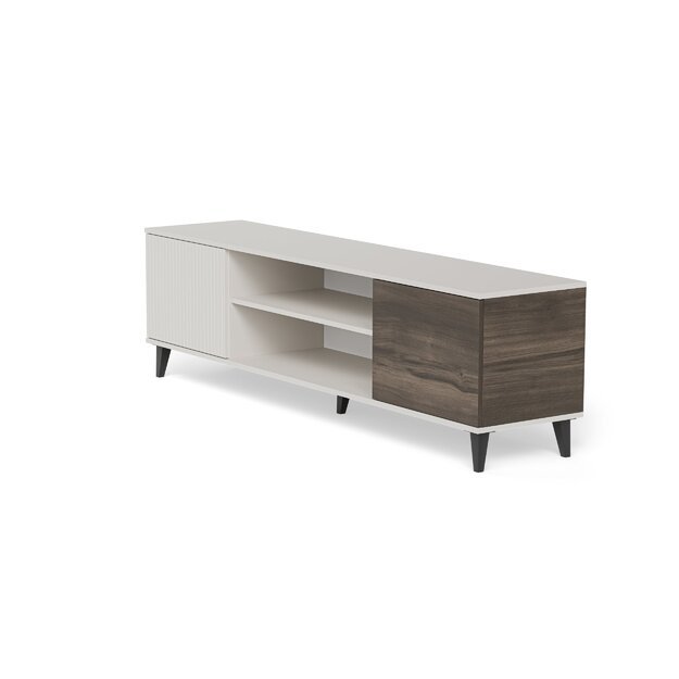 RANDOM 2 RTV-K TV stand with fireplace 180 cm, cashmere / walnut / black 5