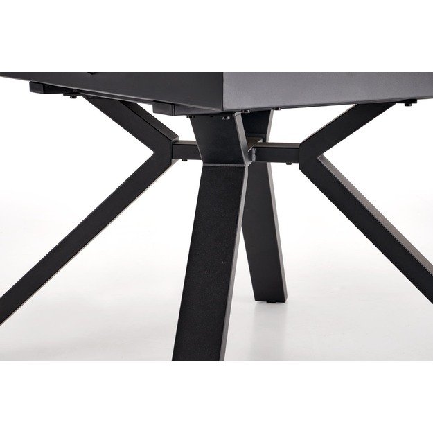 VERTIGO extension table, color: top - white marble, legs - black 1