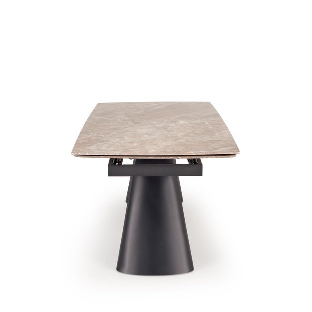 VINCE extension table brown marble / black