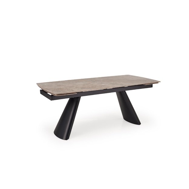 VINCE extension table brown marble / black