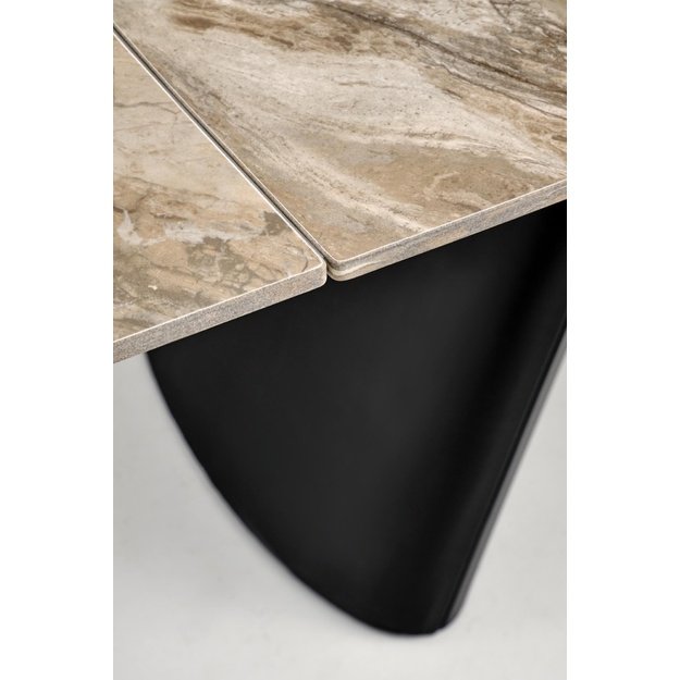 VINCE extension table brown marble / black