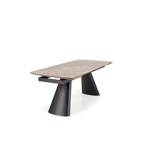 VINCE extension table brown marble / black