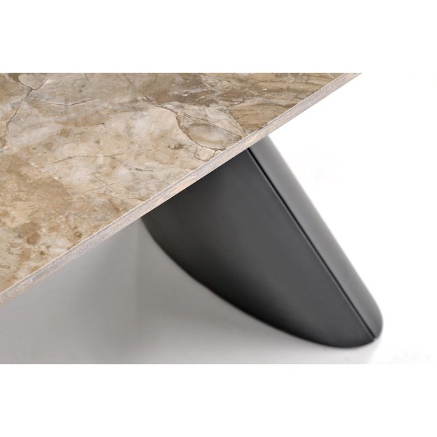 VINCE extension table brown marble / black