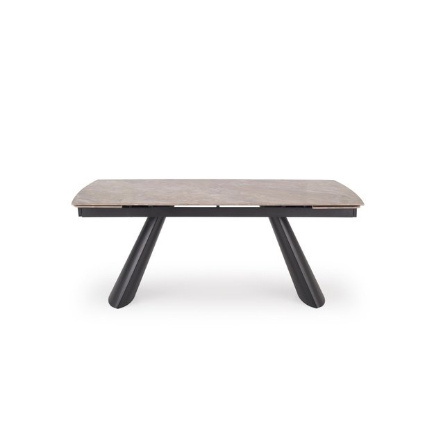 VINCE extension table brown marble / black