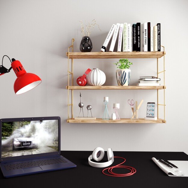 3 l&uuml; Duvar Rafı, Kitaplık 3