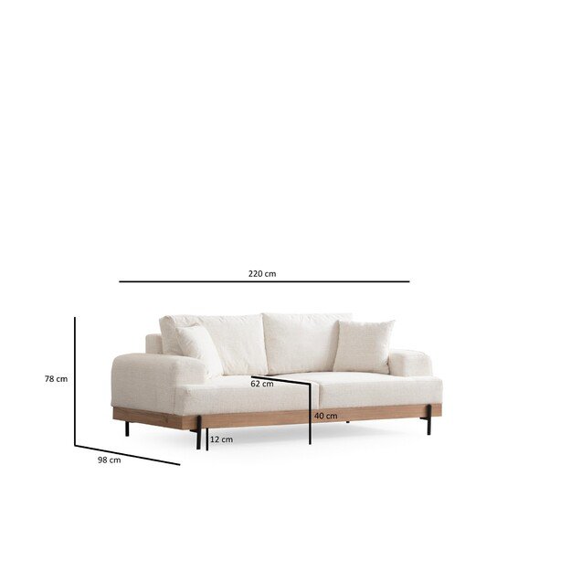 Eti Oak 3 Seater - White 9