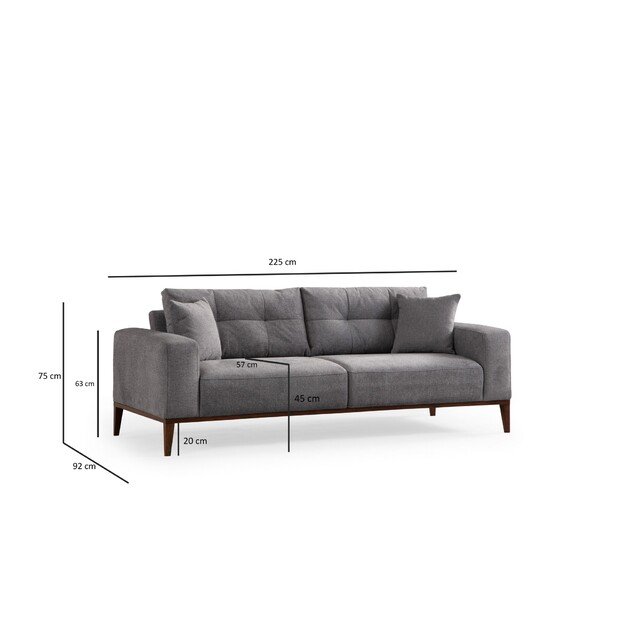 Sinor 3 Seater - Light Grey 7