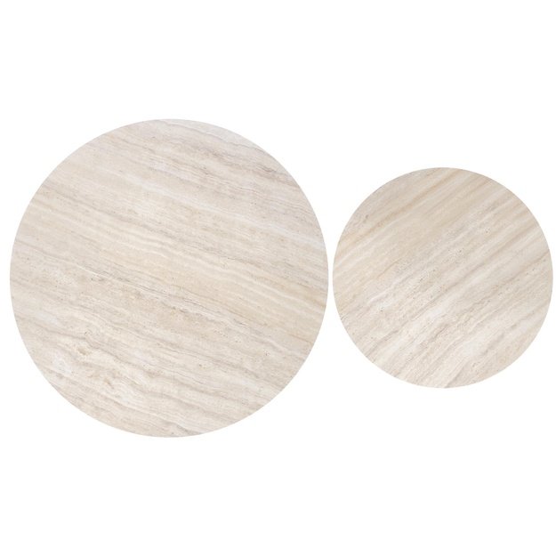 PAOLA set of 2 c. tables, travertine / cashmere
