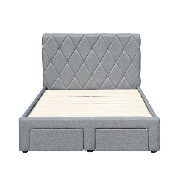 BETINA 120 bed with drawers, grey