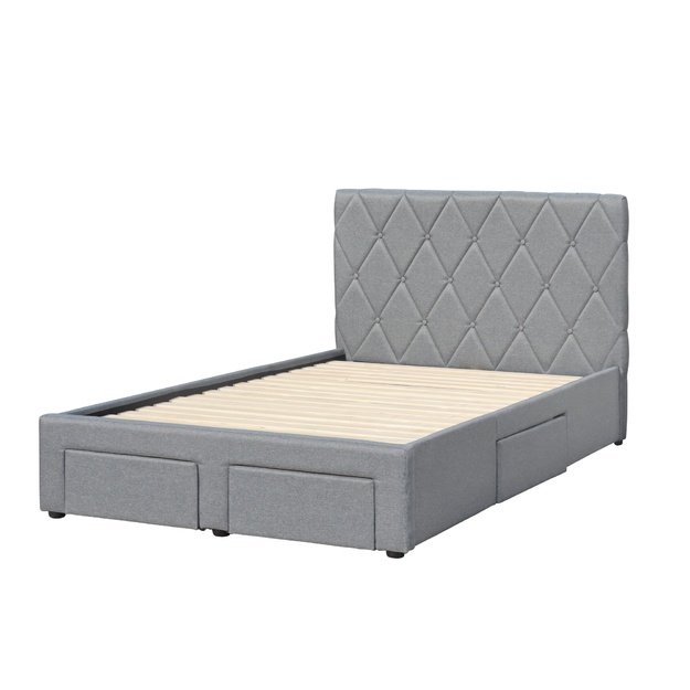 BETINA 120 bed with drawers, grey