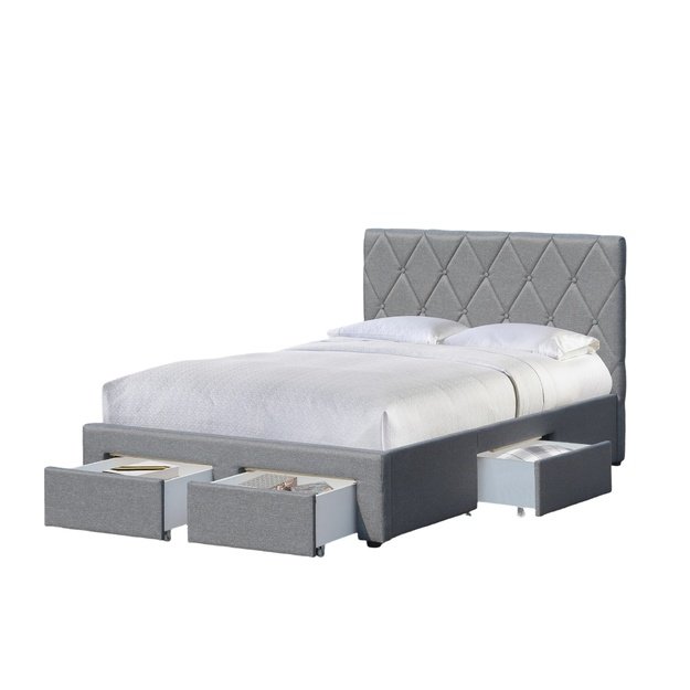 BETINA 120 bed with drawers, grey