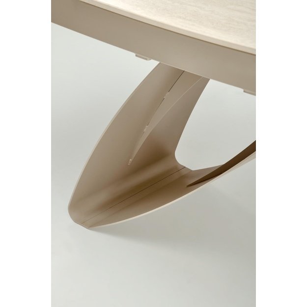 HILARIO extension table, light travertine/cashmere