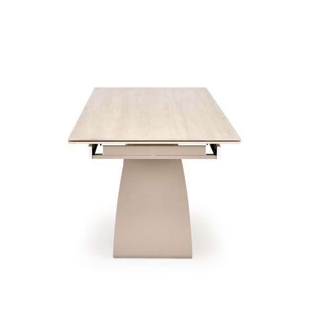 HILARIO extension table, light travertine/cashmere