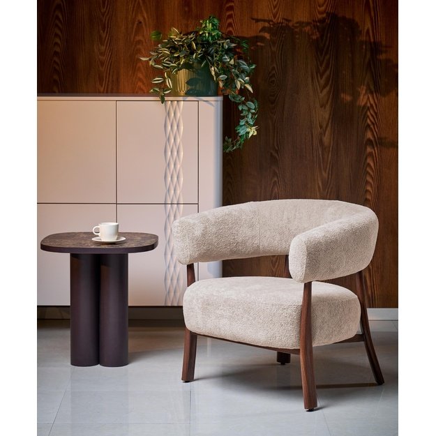 UDON leisure chair, cappuccino / walnut