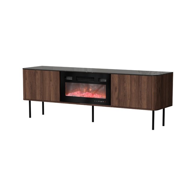 SOLANO RTV-1 RTV stand warmia walnut / black marble