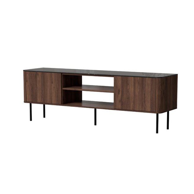 SOLANO RTV-1 RTV stand warmia walnut / black marble
