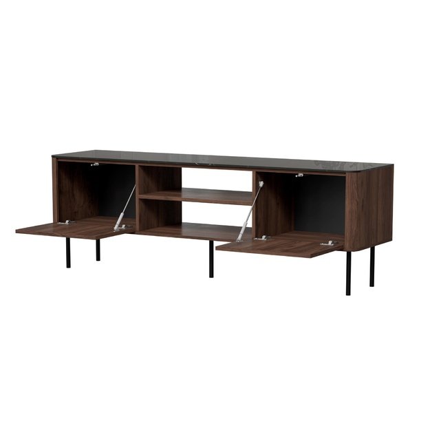 SOLANO RTV-1 RTV stand warmia walnut / black marble