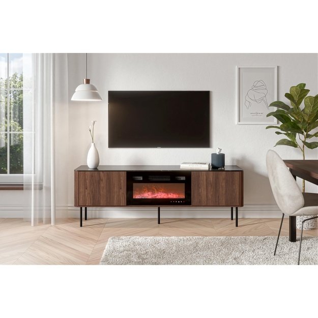 SOLANO RTV-1 RTV stand warmia walnut / black marble