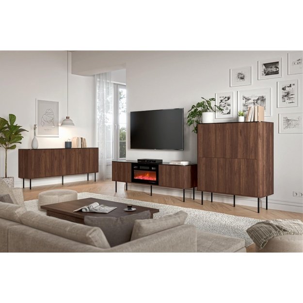 SOLANO RTV-1 RTV stand warmia walnut / black marble