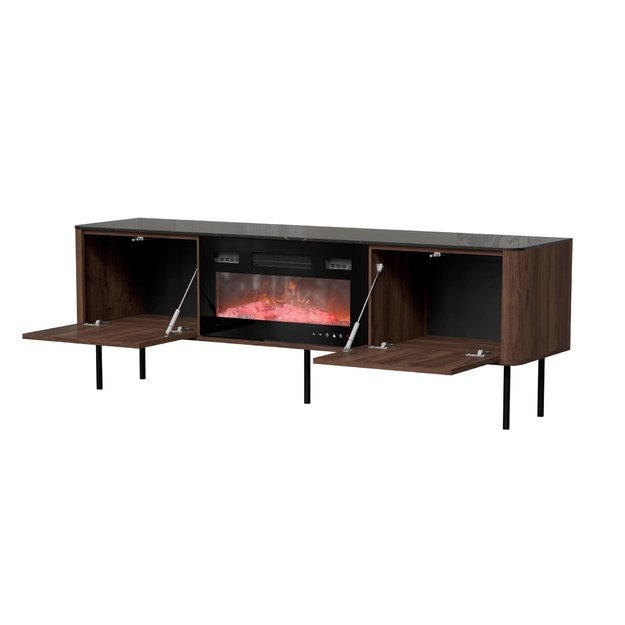 SOLANO RTV-1 RTV stand warmia walnut / black marble