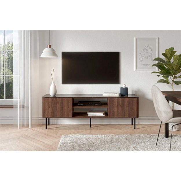 SOLANO RTV-1 RTV stand warmia walnut / black marble