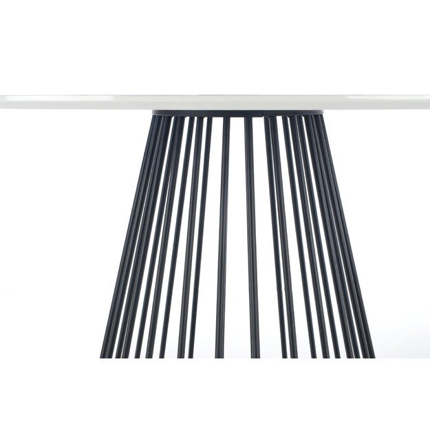 BRODWAY table, color: top - white marble, legs - black 11