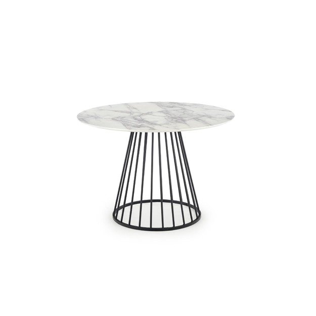 BRODWAY table, color: top - white marble, legs - black 5