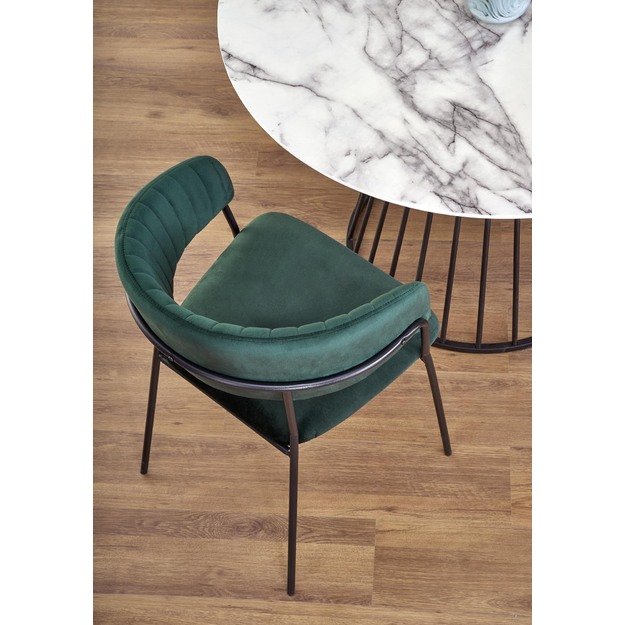 BRODWAY table, color: top - white marble, legs - black 6