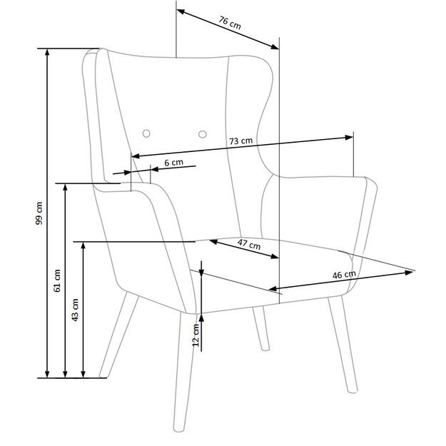 COTTO leisure chair, color: dark grey 5
