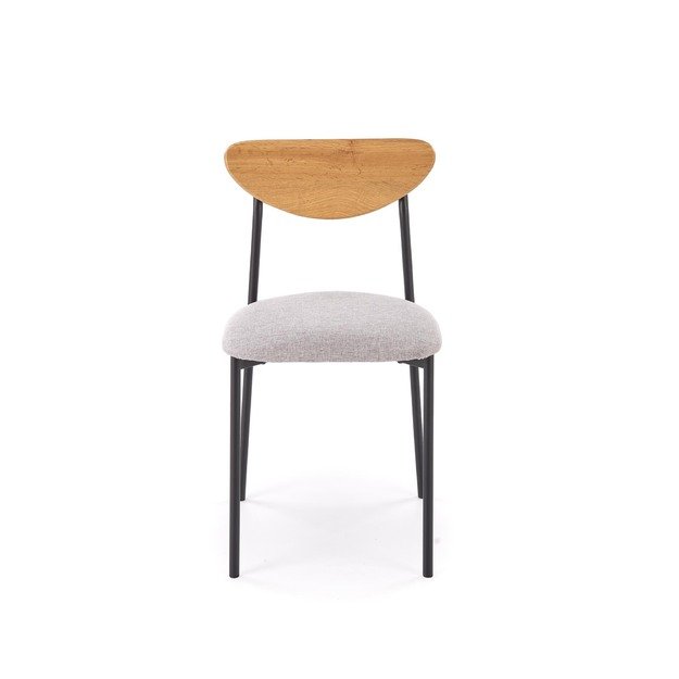 DICKY set, table + 4 chairs color: natural / black / grey 19