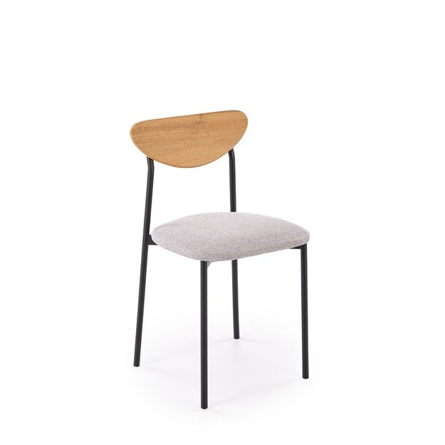 DICKY set, table + 4 chairs color: natural / black / grey 1