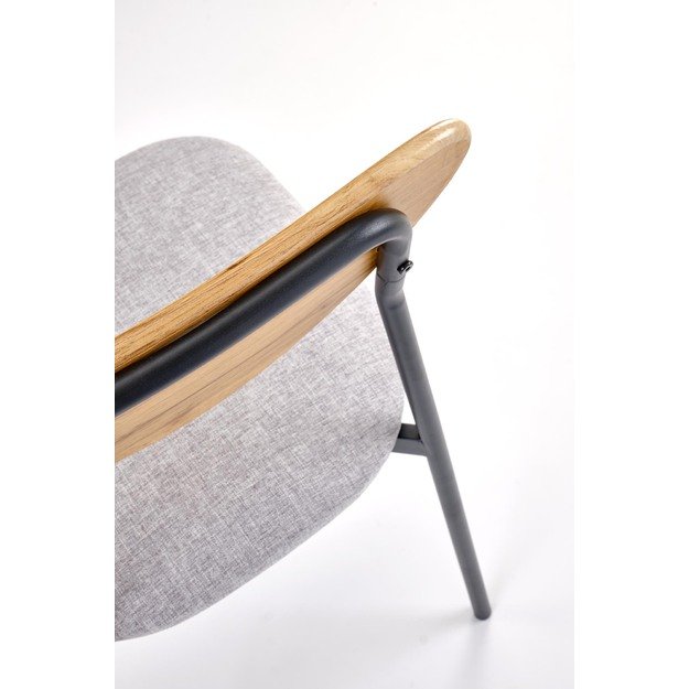 DICKY set, table + 4 chairs color: natural / black / grey 16