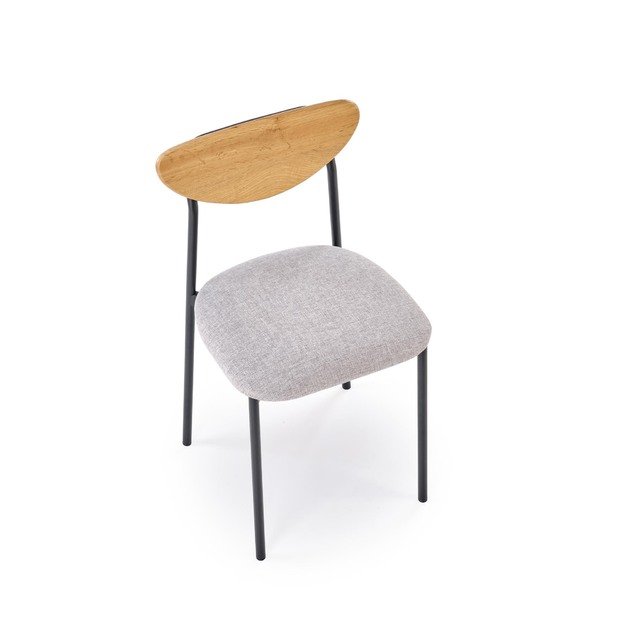 DICKY set, table + 4 chairs color: natural / black / grey 2