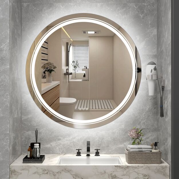 DOVER 60 bathroom wall mirror, silver 3