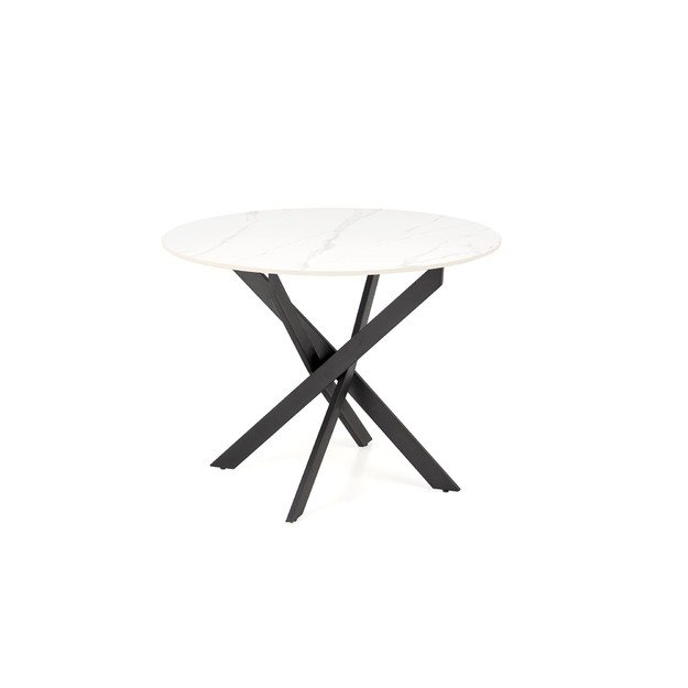 EDGAR 2 table, top - white marble, legs - black 18