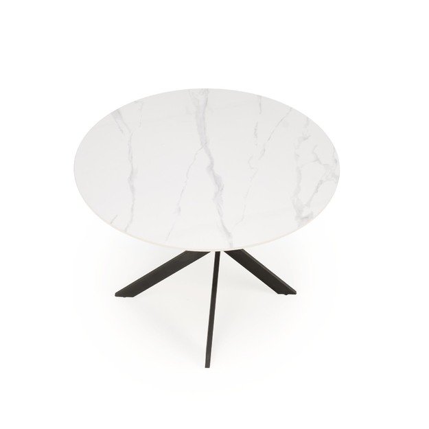 EDGAR 2 table, top - white marble, legs - black 13
