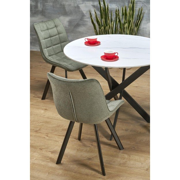 EDGAR 2 table, top - white marble, legs - black 15