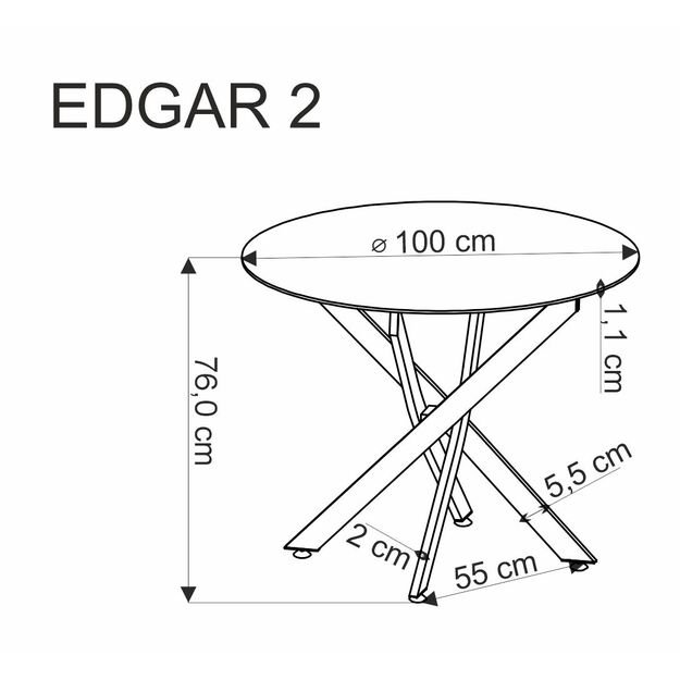 EDGAR 2 table, top - white marble, legs - black 14
