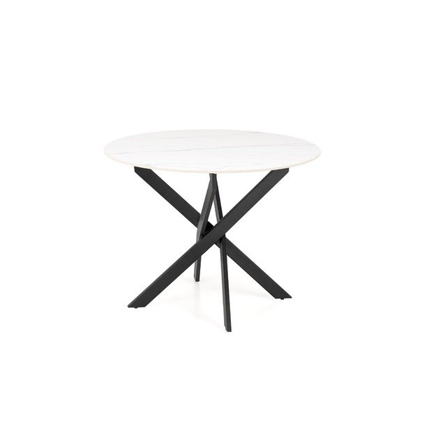 EDGAR 2 table, top - white marble, legs - black 20