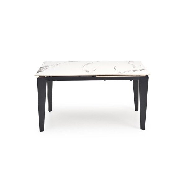 FELIX extension table, white marble / black 5