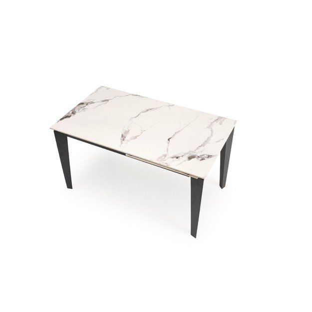 FELIX extension table, white marble / black 3