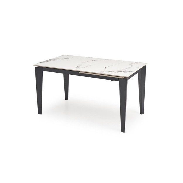 FELIX extension table, white marble / black 6