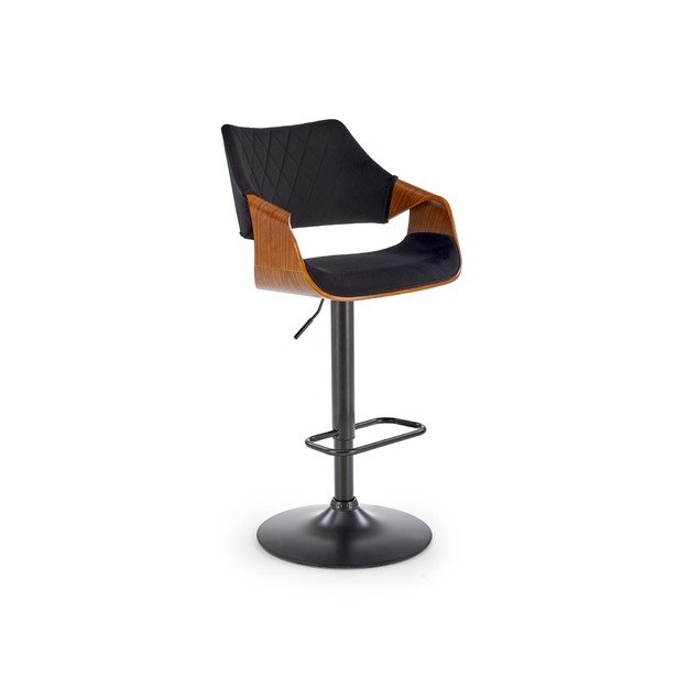 H124 bar stool, black / walnut