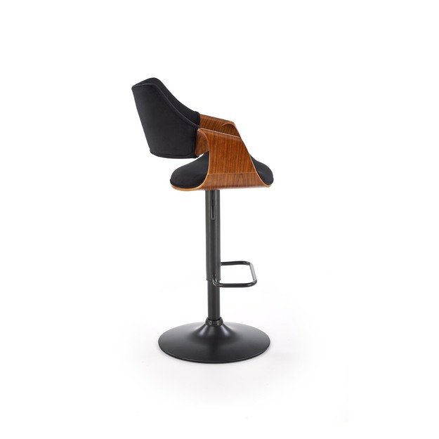 H124 bar stool, black / walnut 3