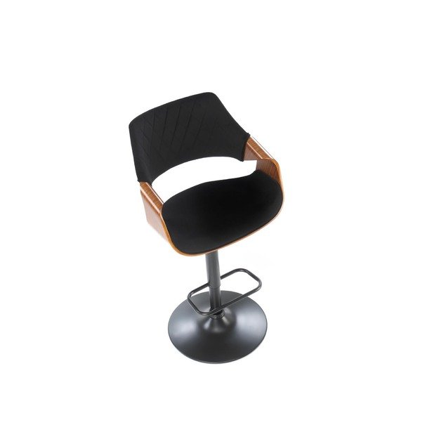 H124 bar stool, black / walnut 10
